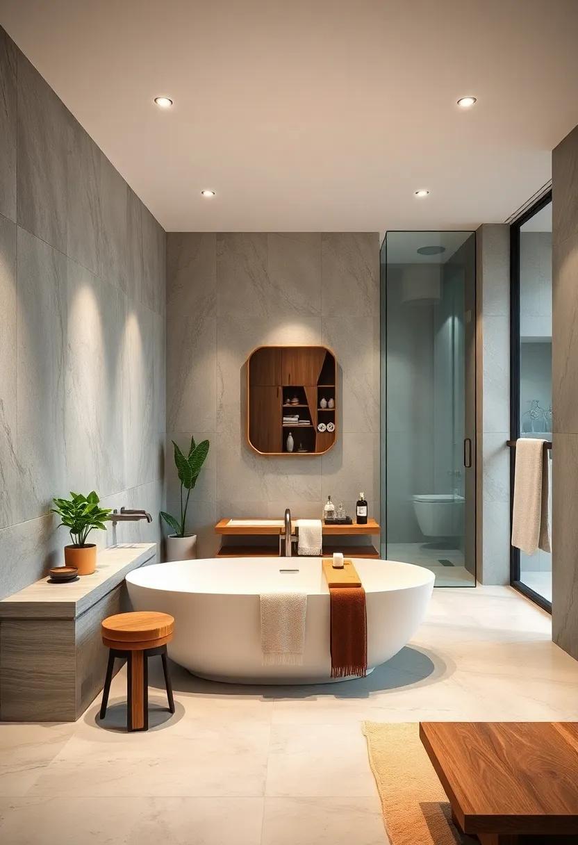 Natural Elements: Introduce wood accents, plants, or stone features for a touch of nature that promotes relaxation