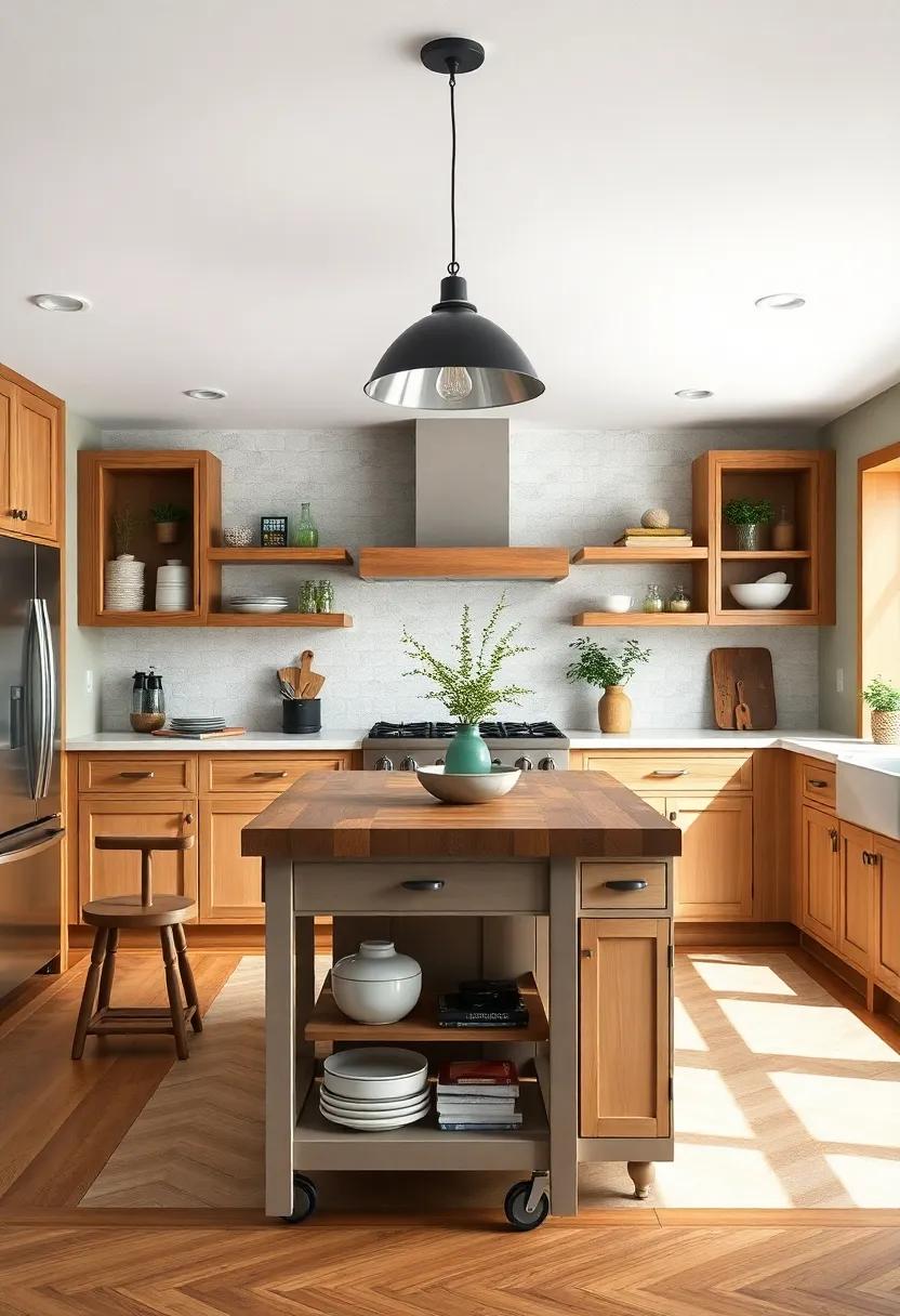 Pair with‌ open shelving: Showcase your favorite⁤ dishes and rustic decor‍ by installing open ​shelves above your butcher block counter for a ⁢functional and stylish look