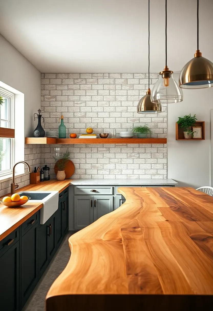 use ​a design feature: Incorporate a live edge butcher block for an ⁢eye-catching design element‍ that⁣ showcases the natural beauty of the wood