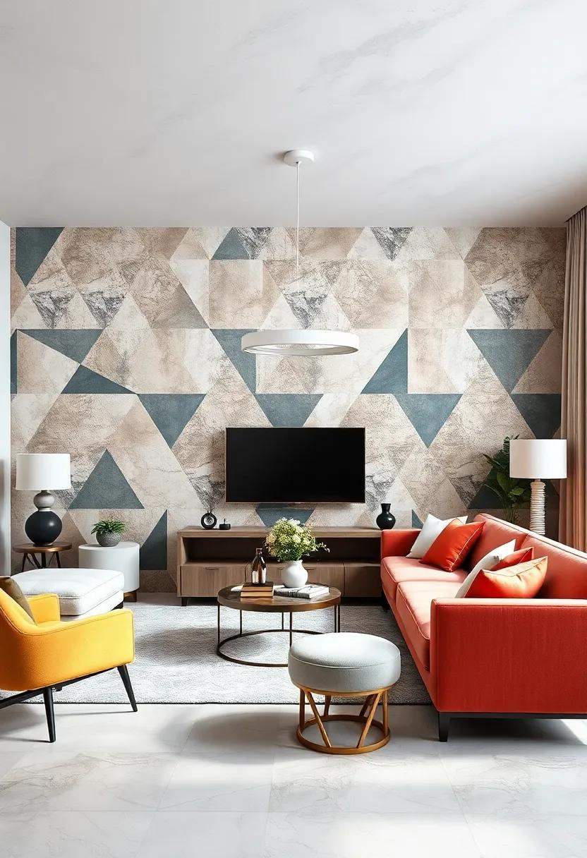 Bold triangles for⁤ a modern twist: Select⁢ a ‍color palette ​that resonates⁤ with your style⁢ to make your​ walls pop‌ with energy