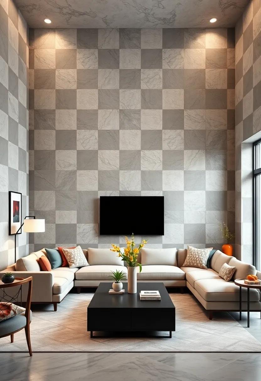Minimalist cubes: Simple cube patterns‍ in subtle shades can create a‍ sense ‍of order ​and calm in ⁢your living room