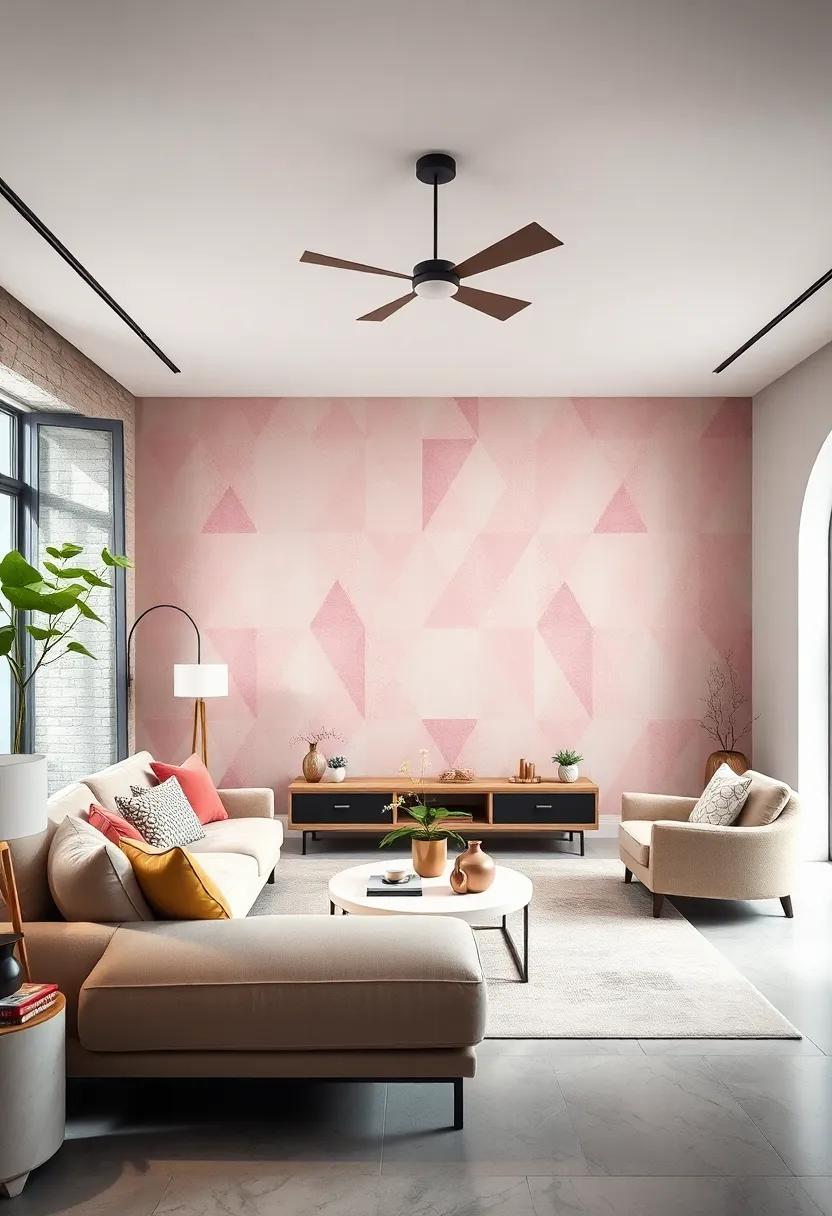 Pastel perfection: Soft pastel geometric patterns can create a serene and dreamlike ​environment, perfect‌ for relaxing spaces
