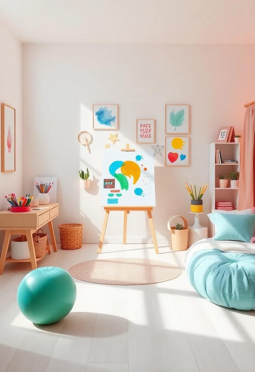 Art Studio Wonderland: Set⁣ up an art station with a large easel, ​colorful paint supplies, and a gallery wall to showcase her masterpieces