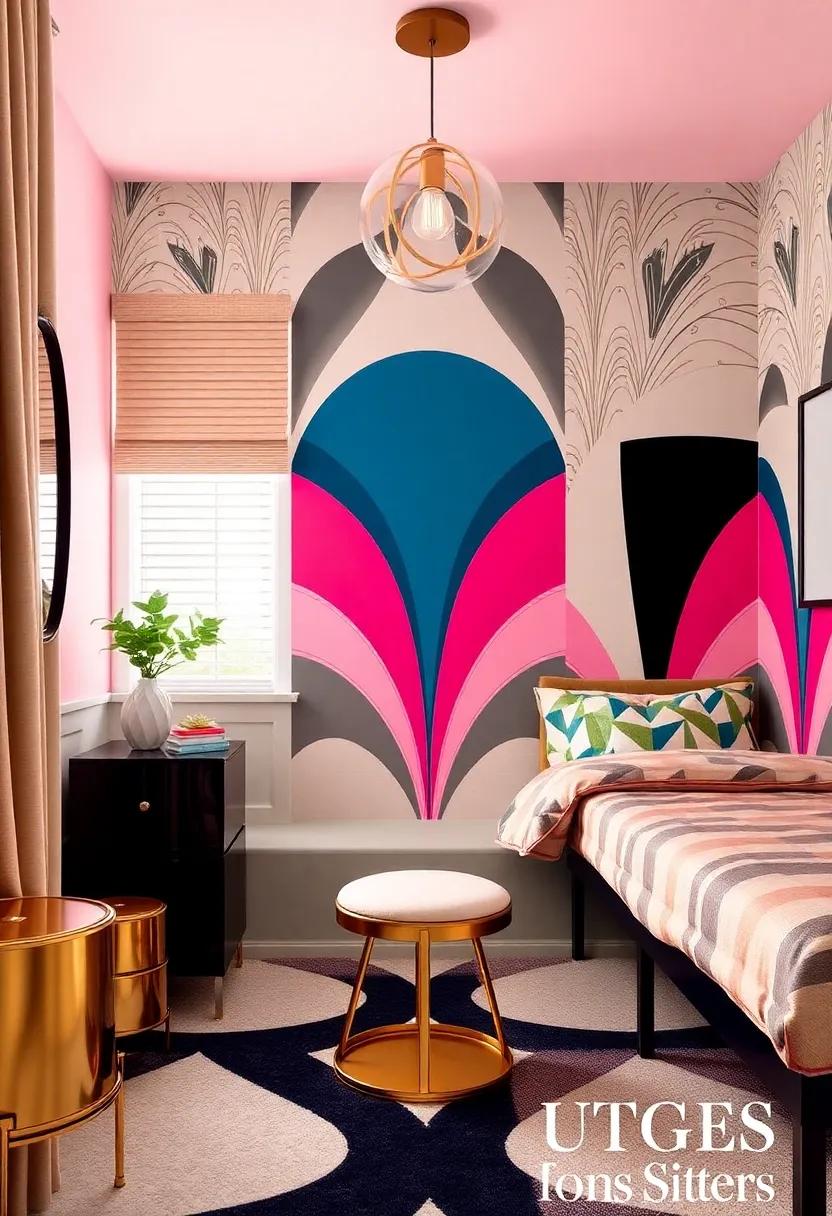 Art Deco delight: Mix bold ⁣geometric⁤ patterns, metallic accents, ​and⁣ vibrant colors‌ for a chic ‍and sophisticated design ⁤that inspires artistic flair
