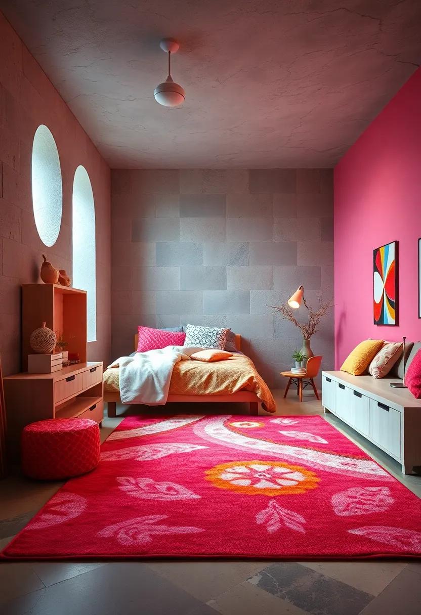 Bright and Bold Rugs to Define Spaces and Add Fun textures