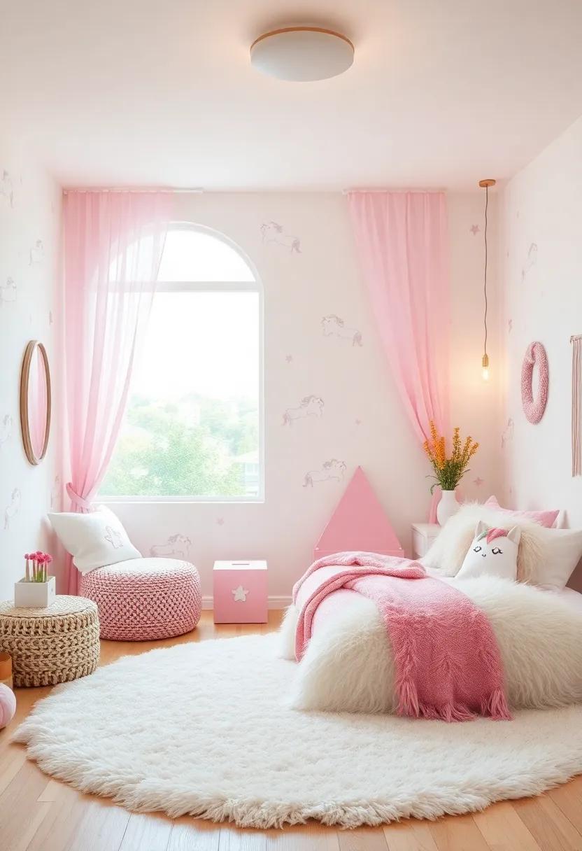 Dreamy‍ Unicorn Oasis: Create a magical space filled with​ unicorn-themed⁤ decor, pastel‍ colors, and fluffy⁢ rugs⁣ that inspire dreamy adventures