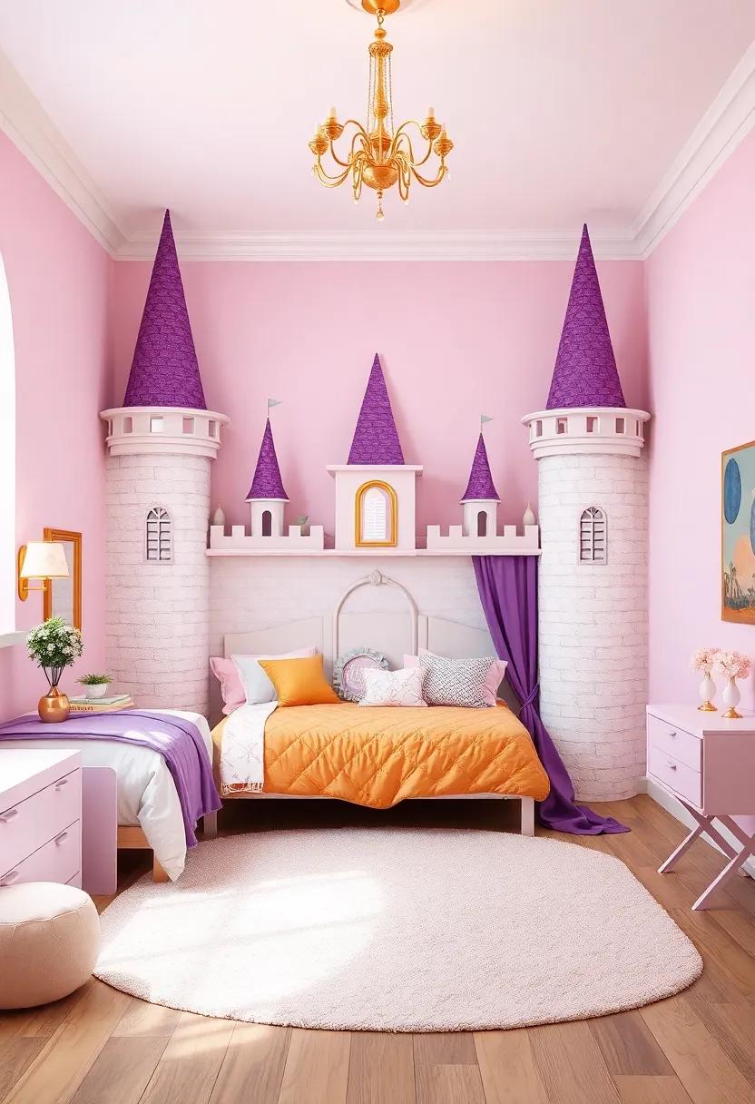 Enchanted Castle Theme: Use castle-shaped beds, turrets, and ⁢royal colors like gold and purple for ⁣a fairy-tale-inspired room fit for ⁤a princess