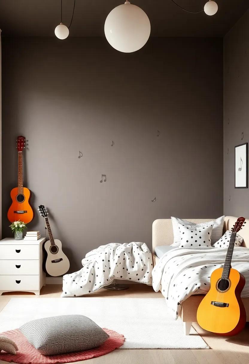 Musical‍ Dreamscape: Decorate with musical‌ notes, instruments, and‍ sound-themed ⁤decor that⁢ cultivates an ⁤environment ​for creativity and self-expression