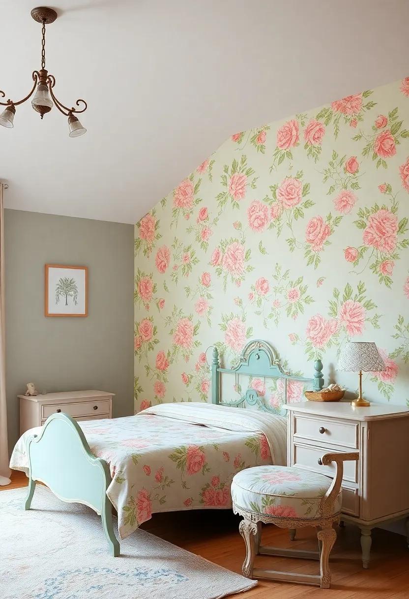 Vintage Floral Charm: Incorporate retro⁣ patterns and pastel colors ⁣with⁢ floral wallpapers, adorned with‍ antique furniture for ⁢a nostalgic feel