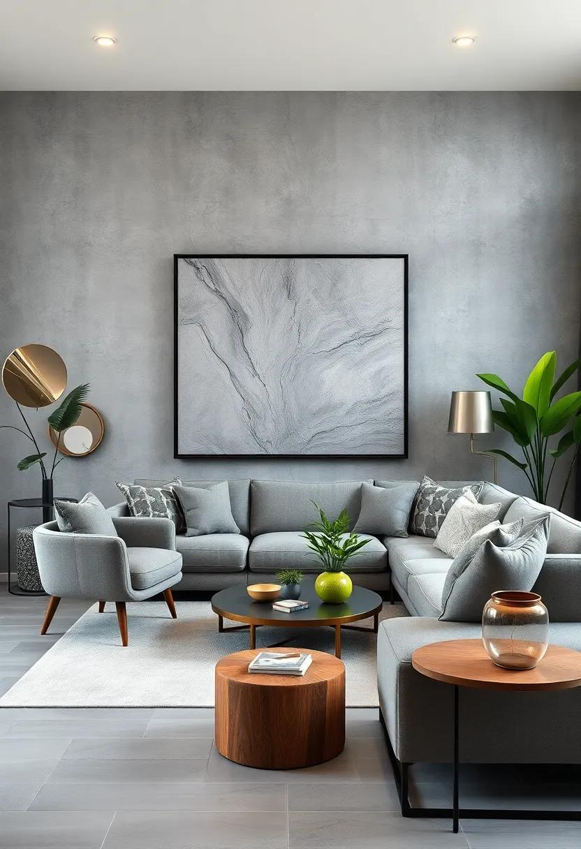 Nature's Influence: Bringing Green Elements into a ⁤Gray⁣ decor Scheme