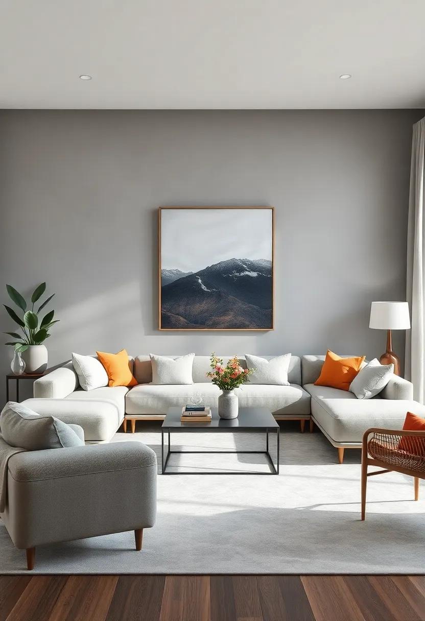 The ​power of Minimalism: Embracing Simplicity in a Gray Living Room Setting