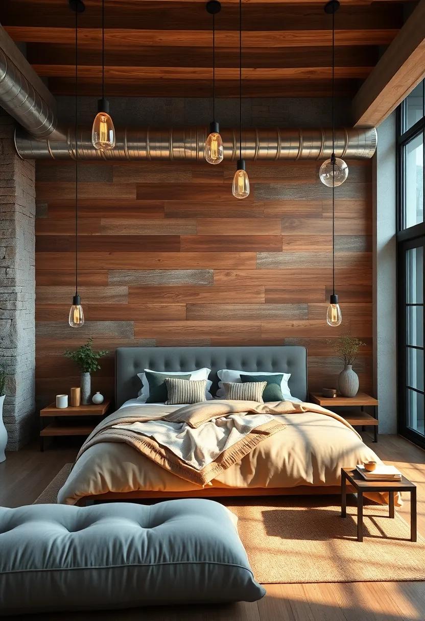 captivating Contrasts: Warm Wood Meets ⁣Cool Metal Accents