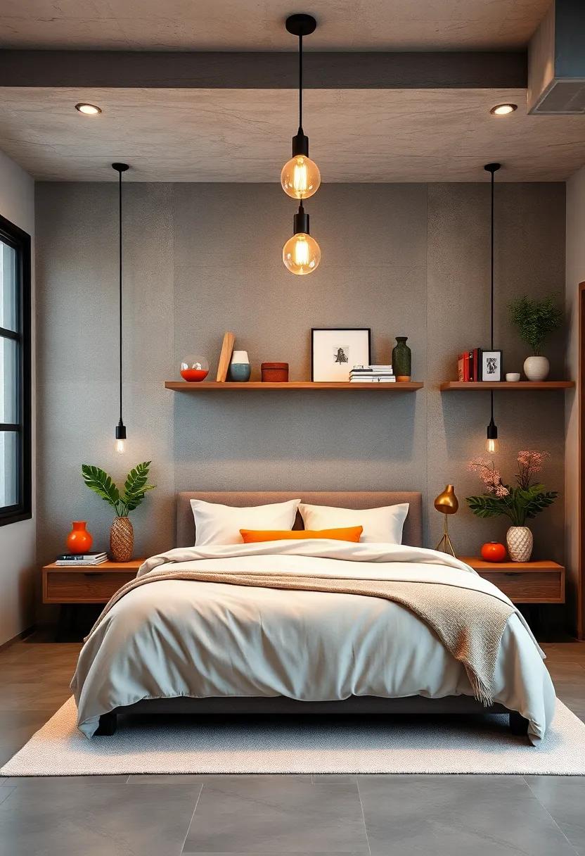 Maximizing Space: Floating Shelves and Hanging Lighting