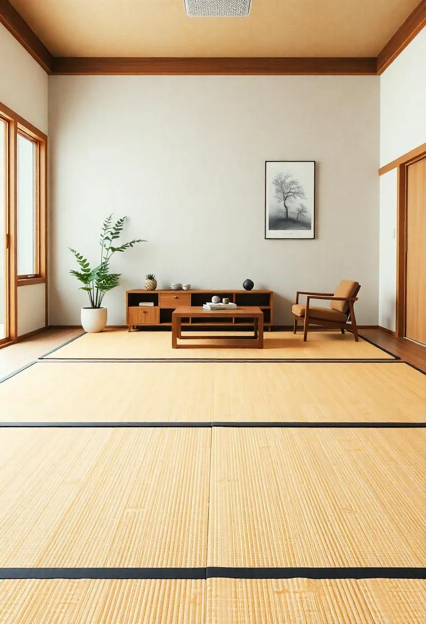 Reflect on the Floor Space: Allow the tatami mats to be the focal point; arrange furniture around them to highlight their beauty and utility