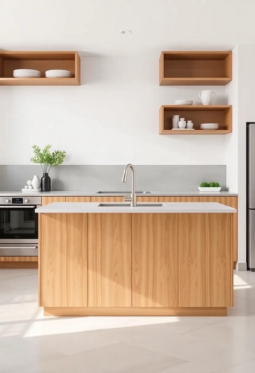 Combining Open ⁣Shelving with Sink-Equipped Kitchen Islands