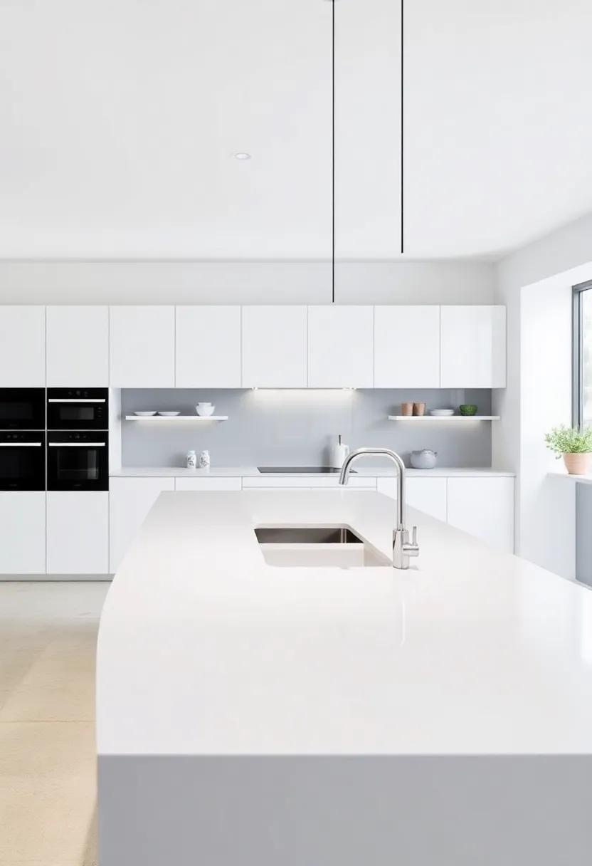 Minimalist Kitchen⁣ Islands Featuring⁤ Sleek Sinks for‌ Contemporary Spaces