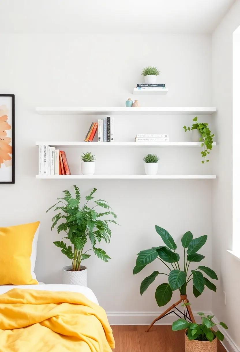 White Shelves: Install floating white ‍shelves to display books, plants, and other decor, keeping ​the space looking neat