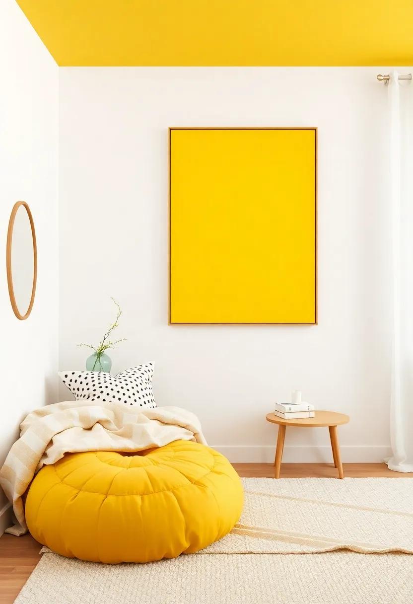 Yellow Artwork: Commission or find artwork with ⁣vibrant ⁣yellow tones‌ to serve as a focal point on the walls