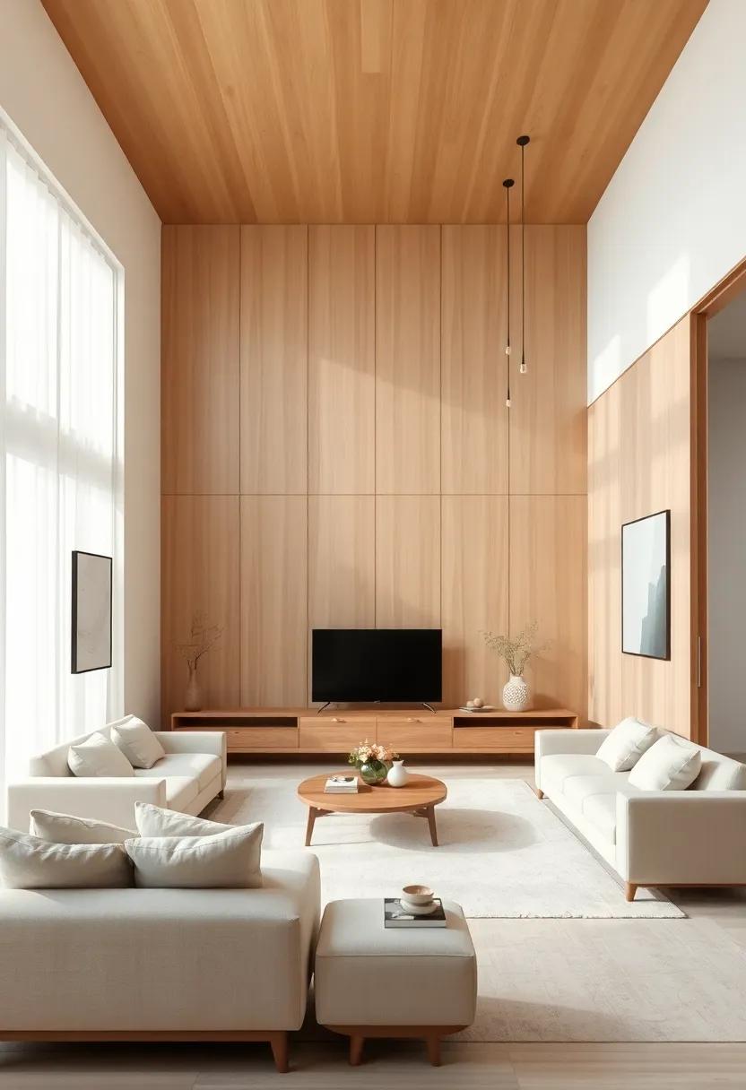 Transformative Color: Experiment with a contrasting hue on the ceiling to make the wooden walls feel more dynamic and intentional
