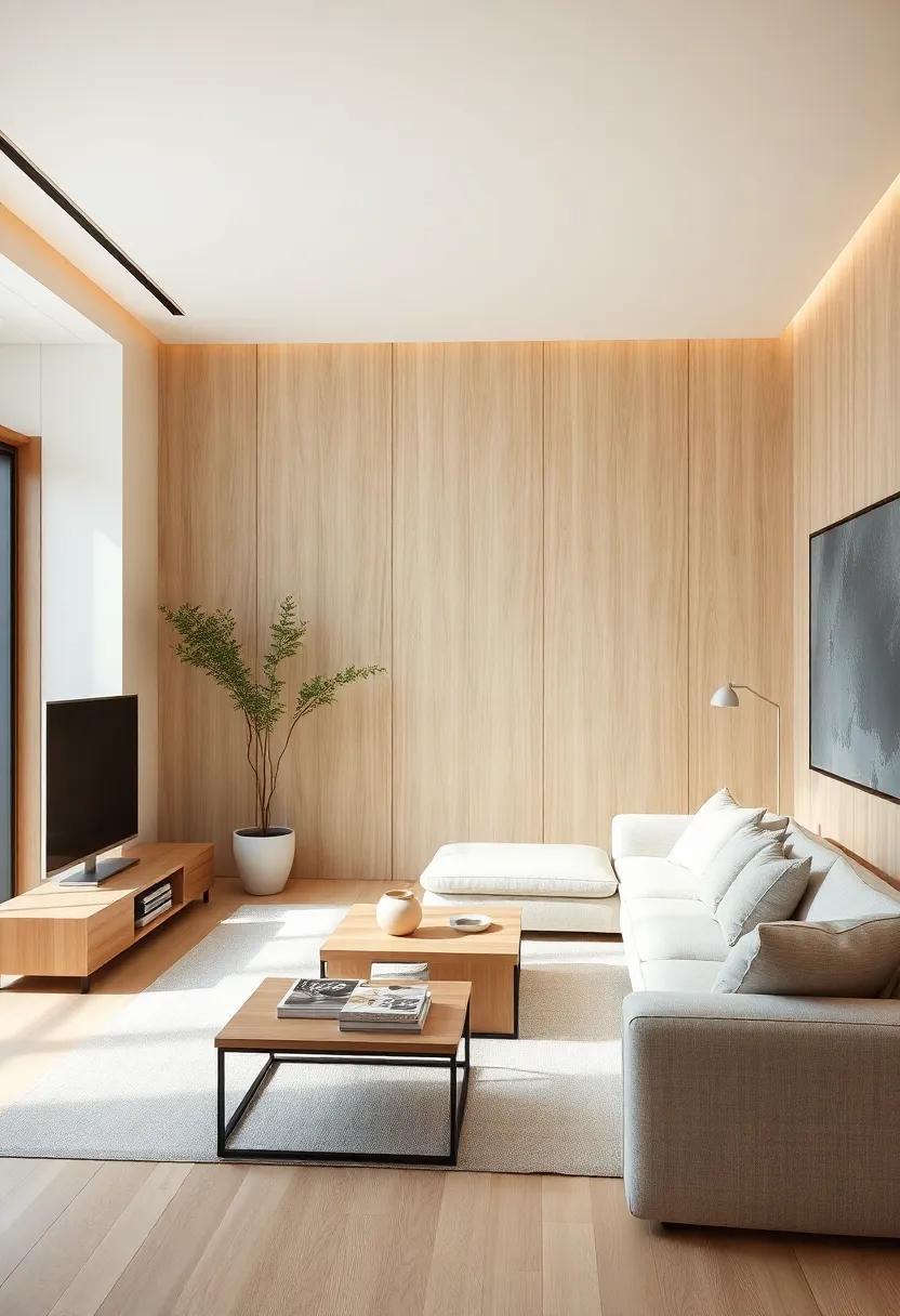 Multi-functional ⁣Spaces: Design your living room with multifunctional​ furniture that blends seamlessly with the paneling to maximize ⁤space and utility