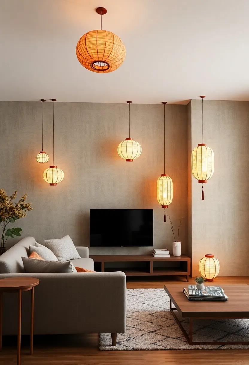 textured Wall Display: ​Mount lanterns on textured walls to highlight their form and unique ​beauty
