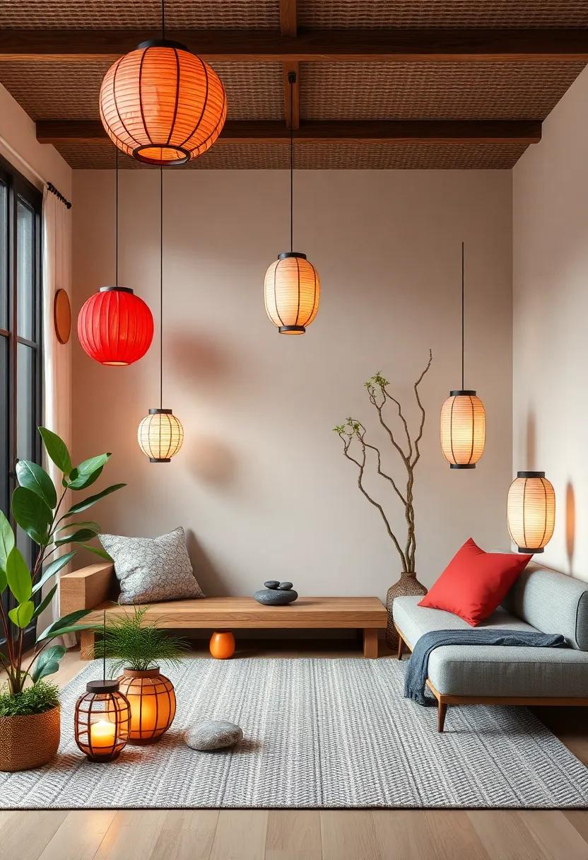 Create a Zen Corner: Place​ lanterns alongside⁤ indoor plants and stones to cultivate a peaceful nook for meditation