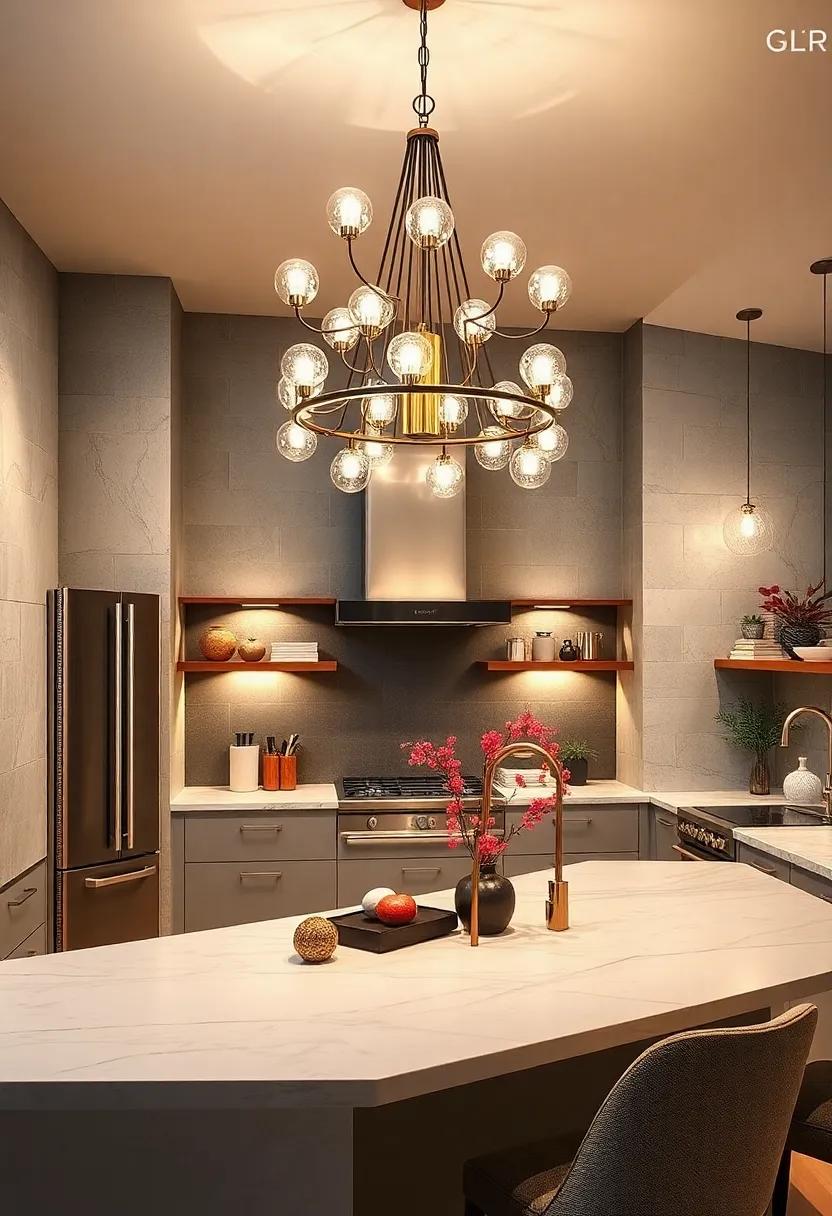 Statement Chandeliers: Make a bold statement in your‌ kitchen by opting​ for a stunning chandelier ‌that serves ​as a ‌focal point while ⁣providing ample illumination