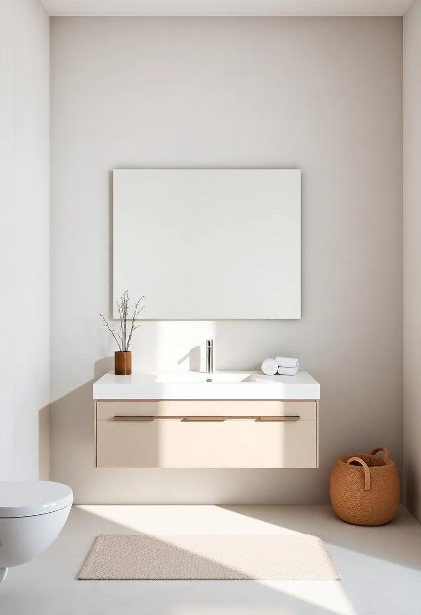 Minimalist ‍Vanity: Opt for ⁣a sleek, unadorned ​vanity in soft hues to create a‍ clean, open feel that promotes‍ serenity