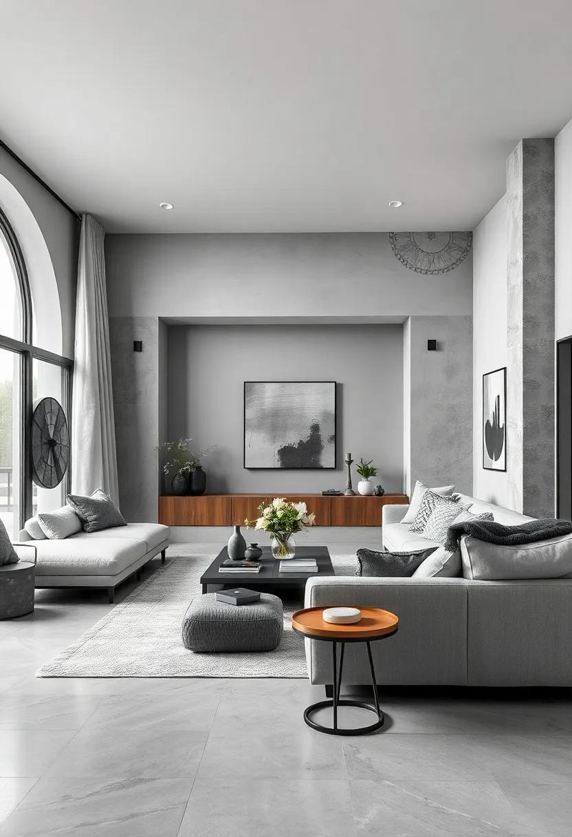Embrace the Power of Shades: Layer various shades of gray from​ light silvery tones to deep charcoals to create‌ depth and‌ dimension in your living room