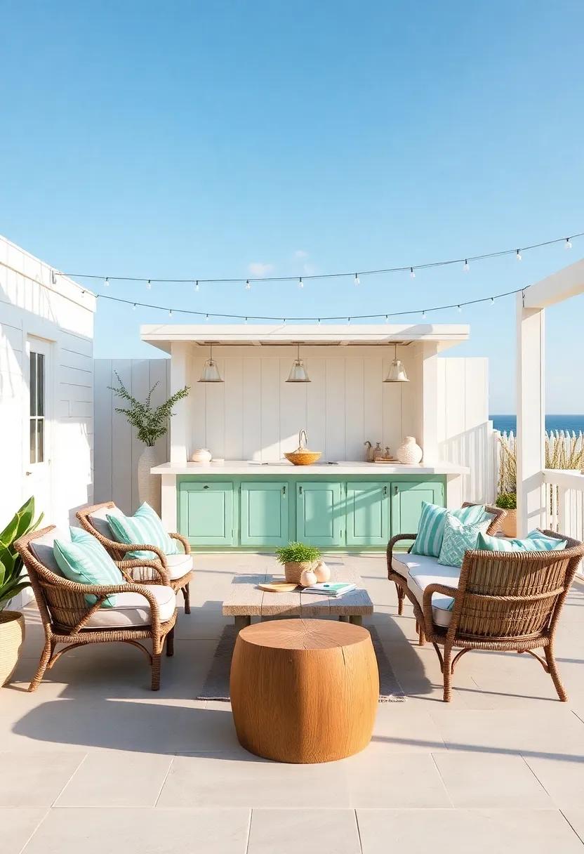 Coastal⁣ Retreat: Set up⁣ a light and airy space ⁤with a whitewashed bar, ‌seafoam green accents, and casual beachy seating for ultimate relaxation