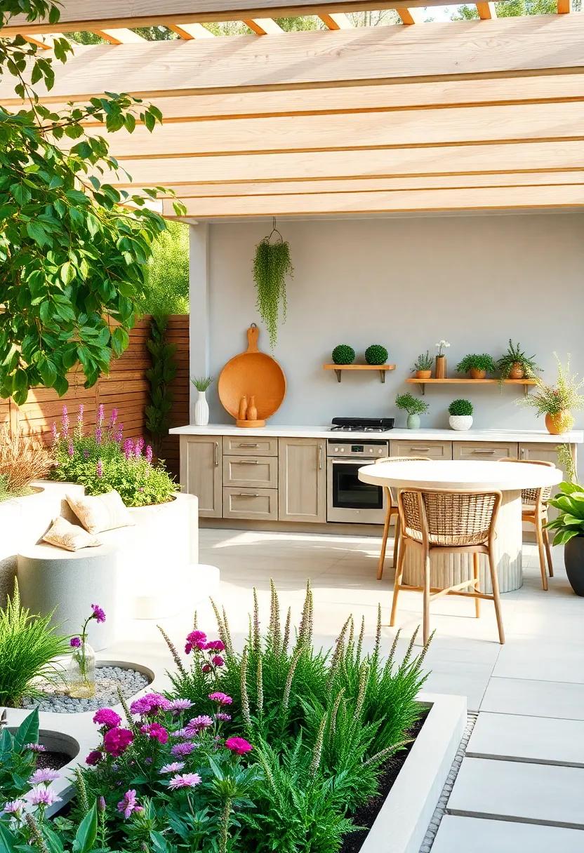 Garden Oasis: Integrate a bar area among flower beds and planters, using eco-friendly ⁤materials for seating ⁢to ‍enhance ​the lush environment