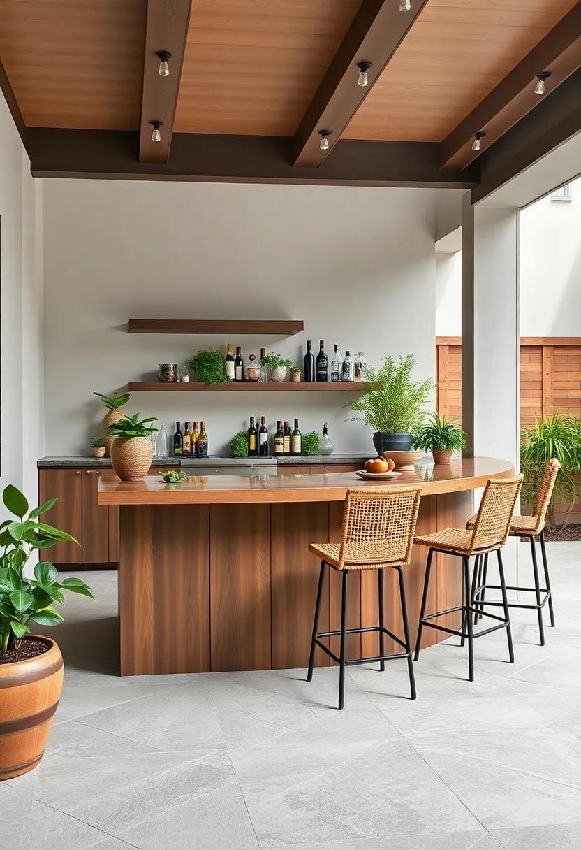 Integrated Planter Bars: Design a bar that doubles⁤ as a planter, filled⁢ with herbs and spices for fresh ⁤ingredients⁢ right at your fingertips