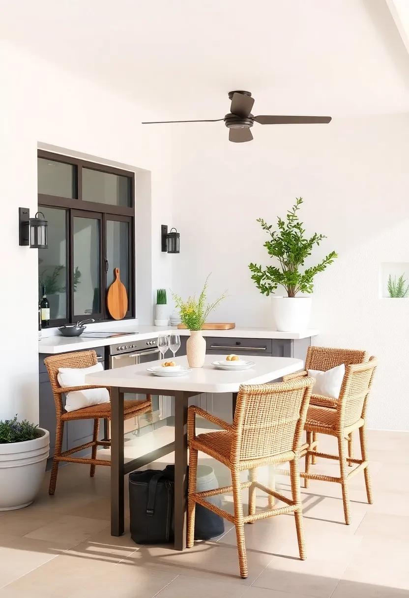 Mediterranean⁤ Cart: Roll in a‍ stylish outdoor kitchen cart for flexible ‌seating options, combining mobility with a ‌laid-back dining atmosphere