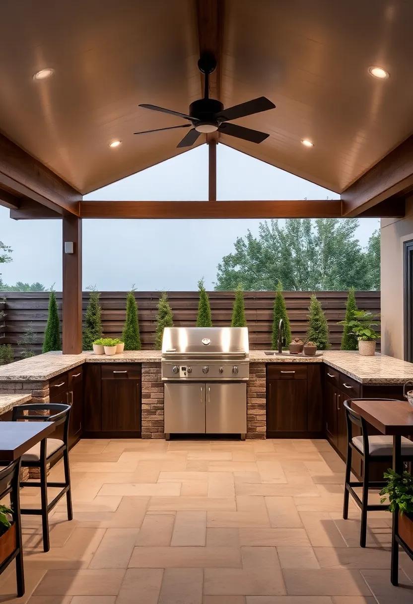 Sizzling ​Grill Station: Build an outdoor kitchen centered ​around a large grill,⁣ with bar seating for guests to enjoy cooking and dining simultaneously