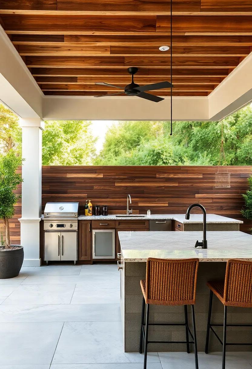Smart Technology: Incorporate smart appliances and touchscreen controls into⁤ your outdoor kitchen design for a contemporary cooking experience
