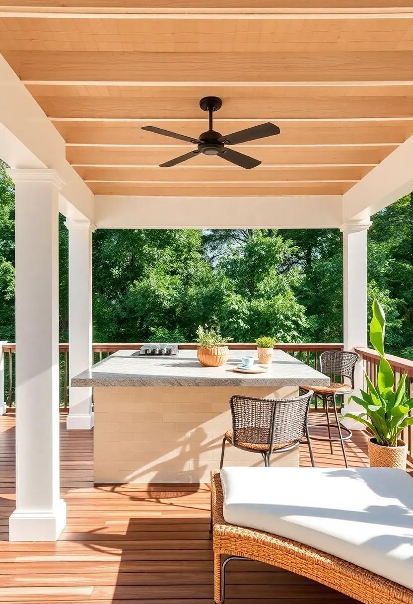 Sun-Kissed Deck: Create an elevated bar area on ⁢a deck, with a countertop ‌that overlooks⁢ the garden and invites sunny lounging