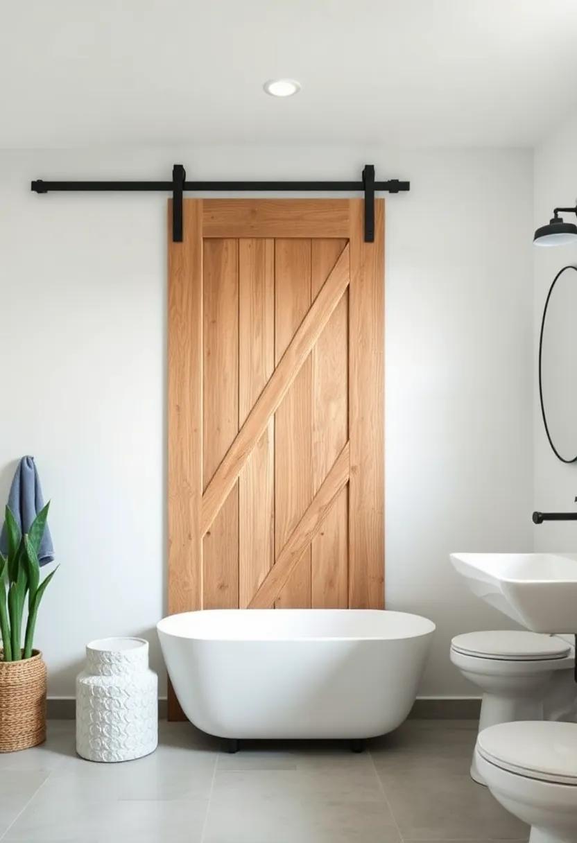 Consider​ a sliding barn⁢ door for your bathroom entrance, offering a⁢ bold design statement while saving​ space