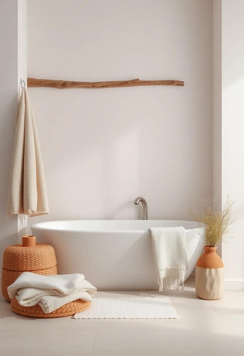 Incorporate soft, earth-toned⁤ towels and linens‌ to ‌establish a⁢ soothing⁣ color palette that ‍complements rustic decor