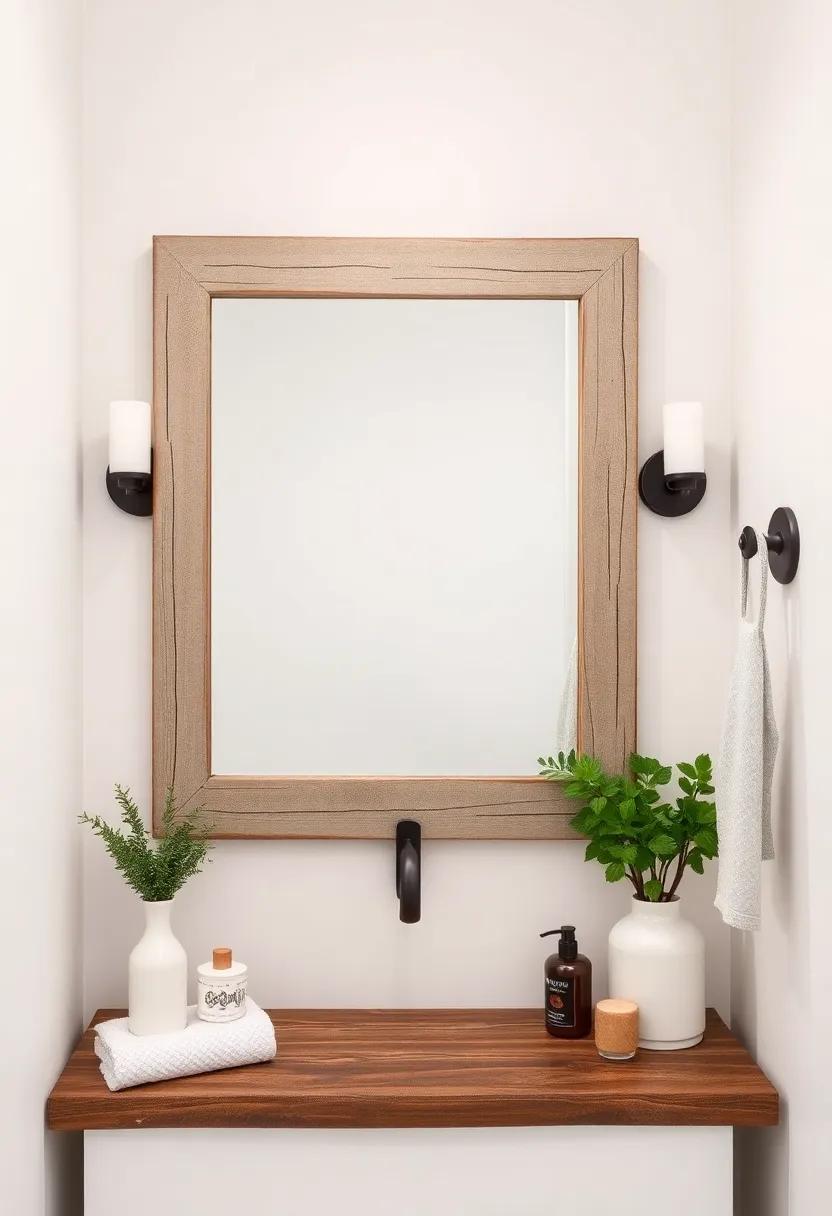 Install a‍ farmhouse-style mirror ‌with a distressed frame for a‍ focal point that blends elegance​ and‍ rustic charm