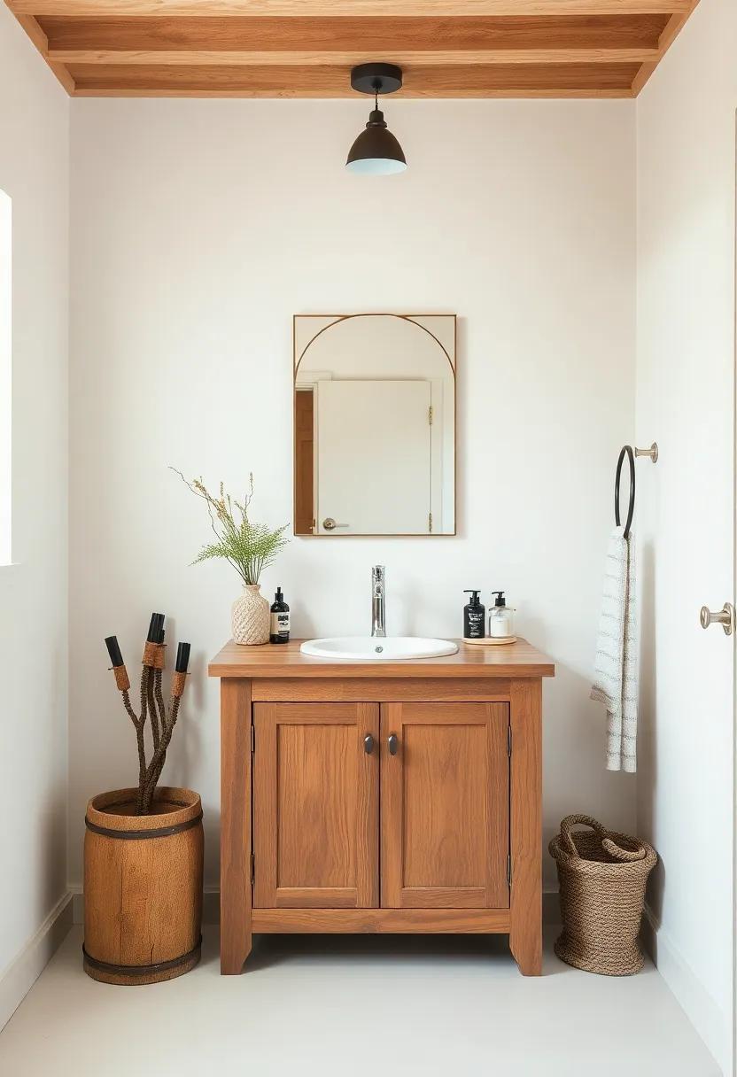 Opt ⁤for a freestanding wooden vanity that‌ combines functionality⁢ with ‌a timeless, rustic appeal