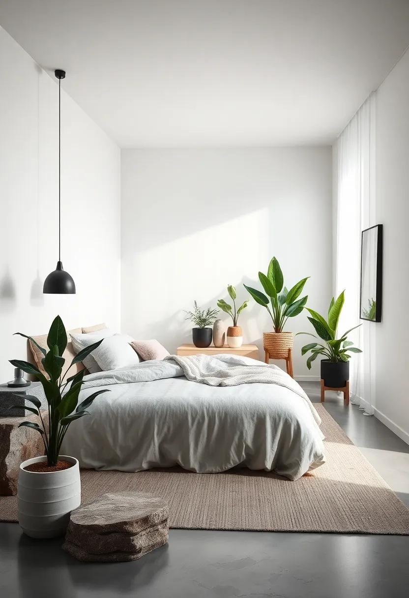 Incorporating greenery: Monochrome Plants for⁤ a Fresh Touch