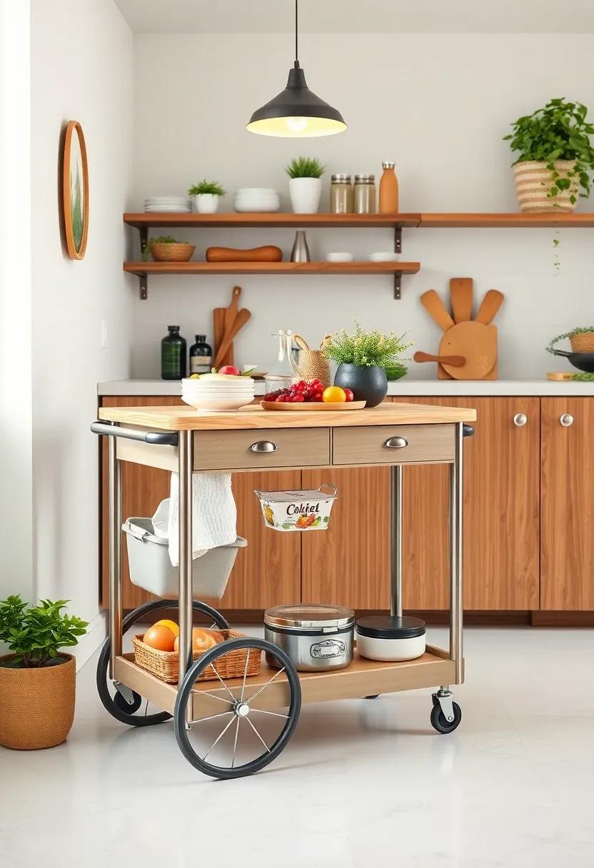 Use ‍a kitchen cart: Choose a mobile kitchen cart that can serve multiple purposes—it can⁤ be an extra prep space, storage, or a serving area, easily moved when needed