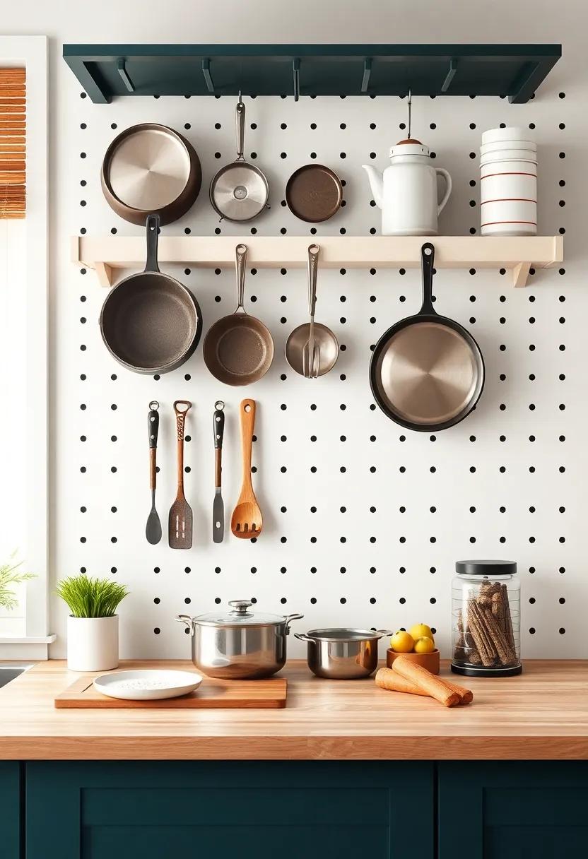 Use a pegboard: Hang pots, pans, and​ kitchen tools on ⁢a pegboard wall for customizable storage, allowing you ​to ⁣rearrange​ and free up drawer space