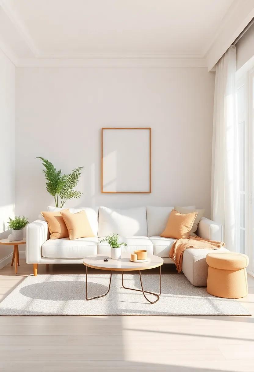 bright and Breezy: See‍ how a⁣ crisp white ​sofa brighten a small living room, enhanced by light curtains and airy decor for an uplifting ambiance