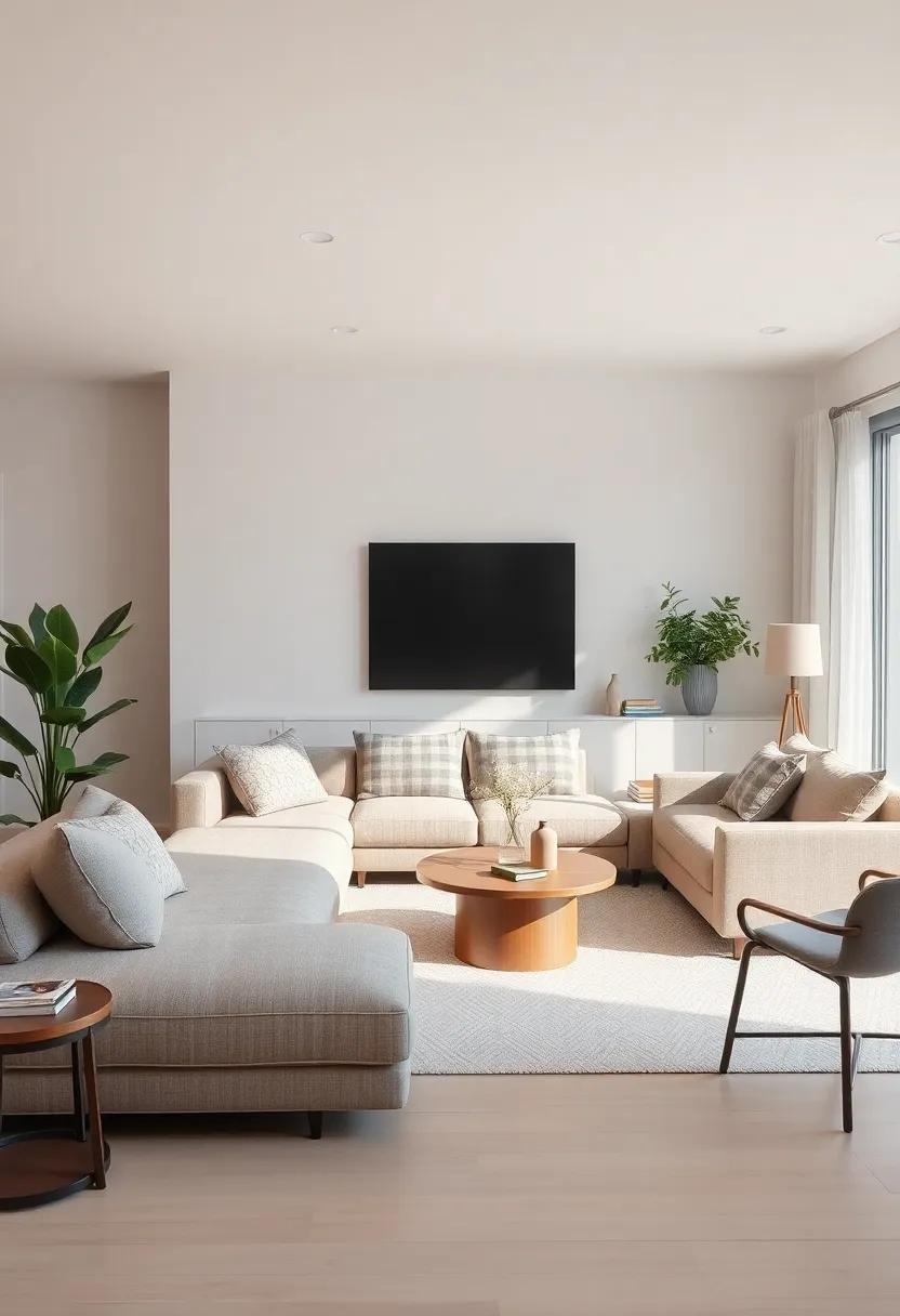 Modular Magic: Delve​ into⁤ the versatility of modular furniture in neutral tones,⁤ allowing⁢ for‍ customizable layouts that adapt to your⁤ needs