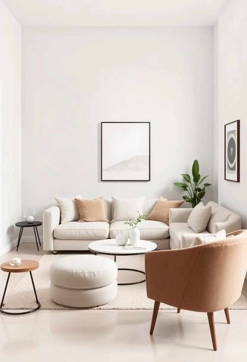 Pattern Play: Discover how subtle patterns in neutral upholstery can bring personality to a small space without overwhelming it