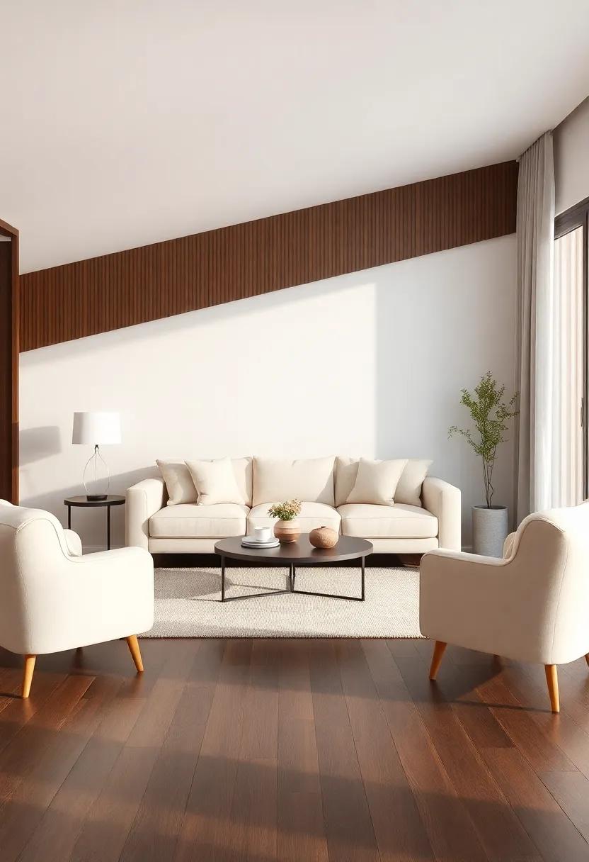 Inviting Contrast: Uncover the impact ⁢of a cream sofa against dark wood floors, offering a striking⁤ contrast that enhances a⁣ small space