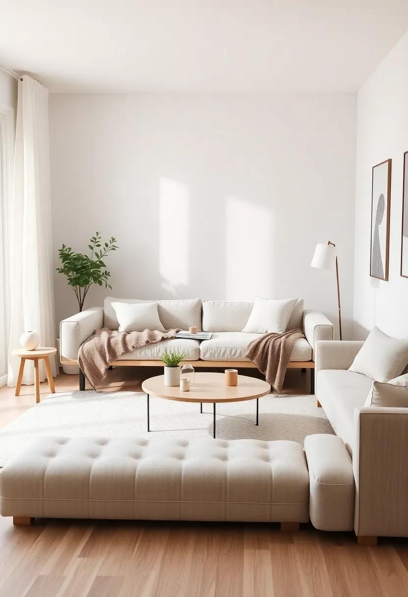 Choose Light Colors:⁢ Utilize soft, light-colored fabrics to create an illusion of space and brightness​ in ⁣your​ small living ‍room