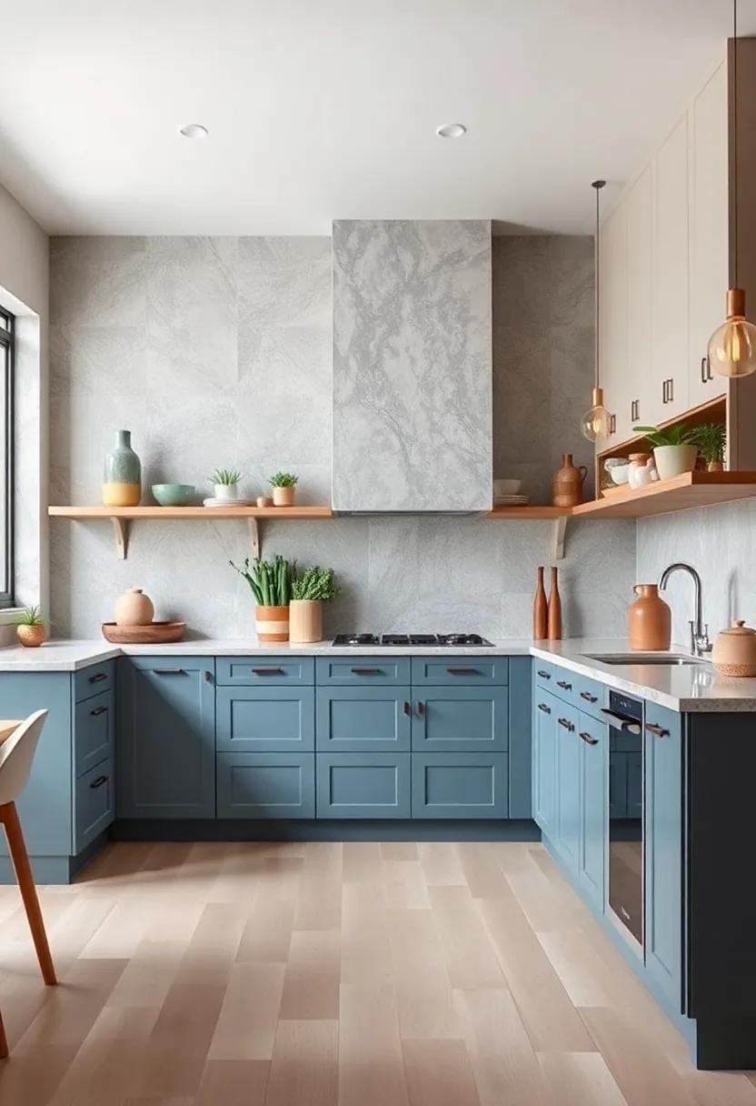 gray-Blue and Maple: A soothing blend of gray-blue cabinets with maple creates an​ effortless, ⁤laid-back ambiance that‍ feels inviting