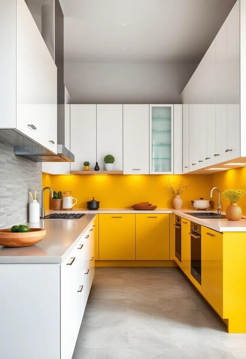 Mustard Yellow and ‍White: Incorporate a hint of⁢ retro​ flair with mustard yellow lower cabinets ⁣and ⁣bright ⁢white uppers ⁤for‌ a vibrant take ⁢on classic styles